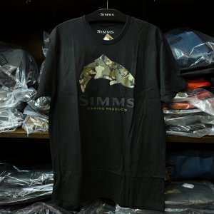 画像1: 【SIMMS】TROUT REGIMENT CAMO FILL T-SHIRT - BLACK(SALE)