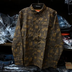 画像1: 【SIMMS】Guide Shirt - hickory mayfly print