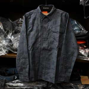 画像1: 【SIMMS】Guide Shirt - selvedge mayfly print