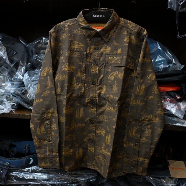 画像1: 【SIMMS】Guide Shirt - hickory mayfly print (1)