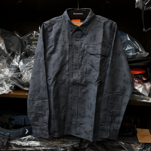 画像1: 【SIMMS】Guide Shirt - selvedge mayfly print (1)